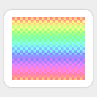 Rainbow Ombre Checkered Pattern Sticker